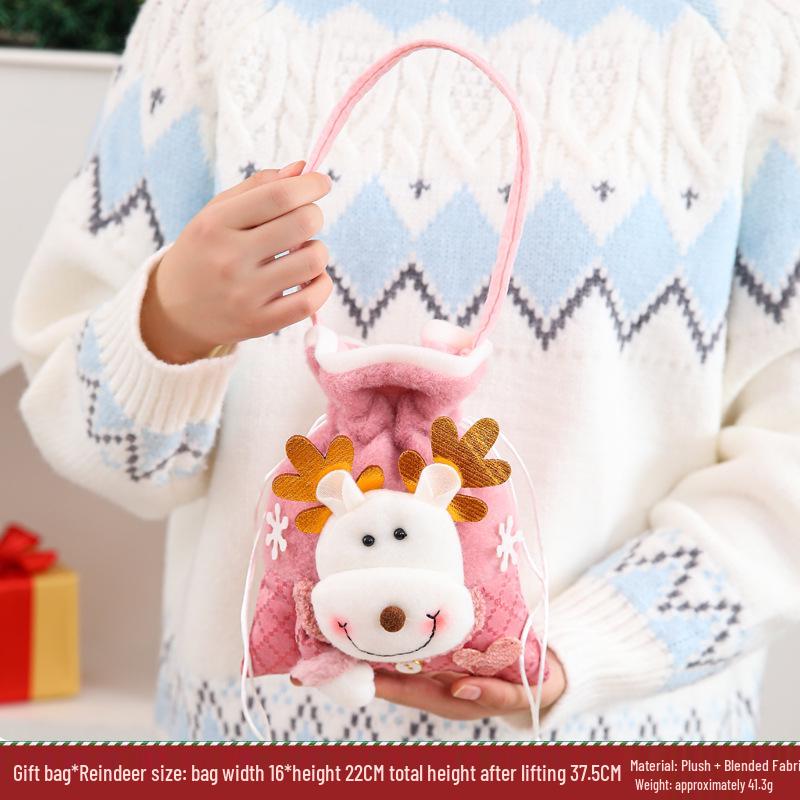 Large Santa Claus Christmas Eve Gift Bag with Pocket for Decorations