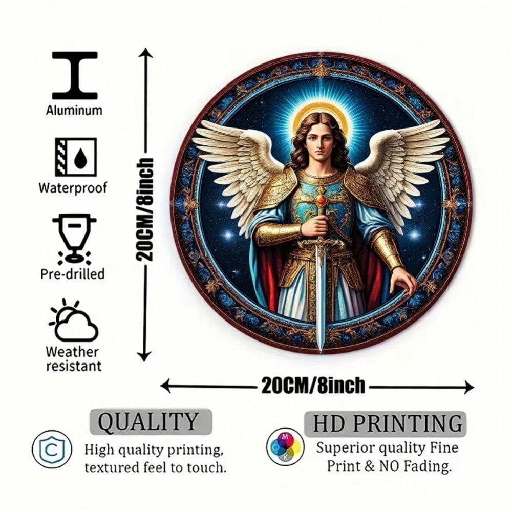 Retro Angel Sword Metal Sign Vintage Rusty Farmhouse Wall Decor 8x8 Inch Kitchen