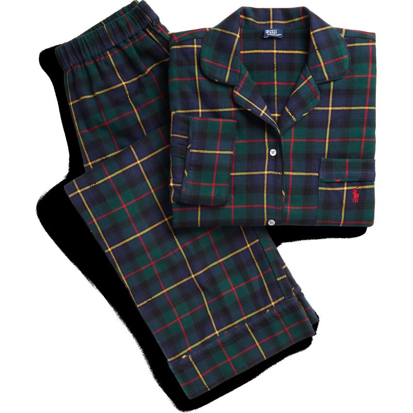 

Polo Ralph Lauren Хлопковый фланелевый пижамный комплект в клетку Женская одежда для сна Зеленый WMPOSLPNDU20023-999 M