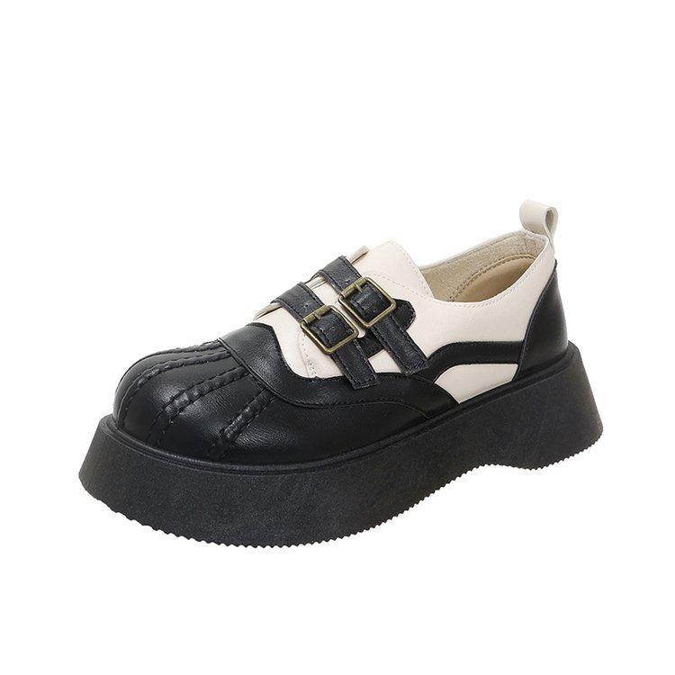 Women's Shoes 2025 New Designer Double Buckle Mary Jane Fashion Shoes Thick Sole Leather Shoes Ladies Comfort Anti Slip Loafers