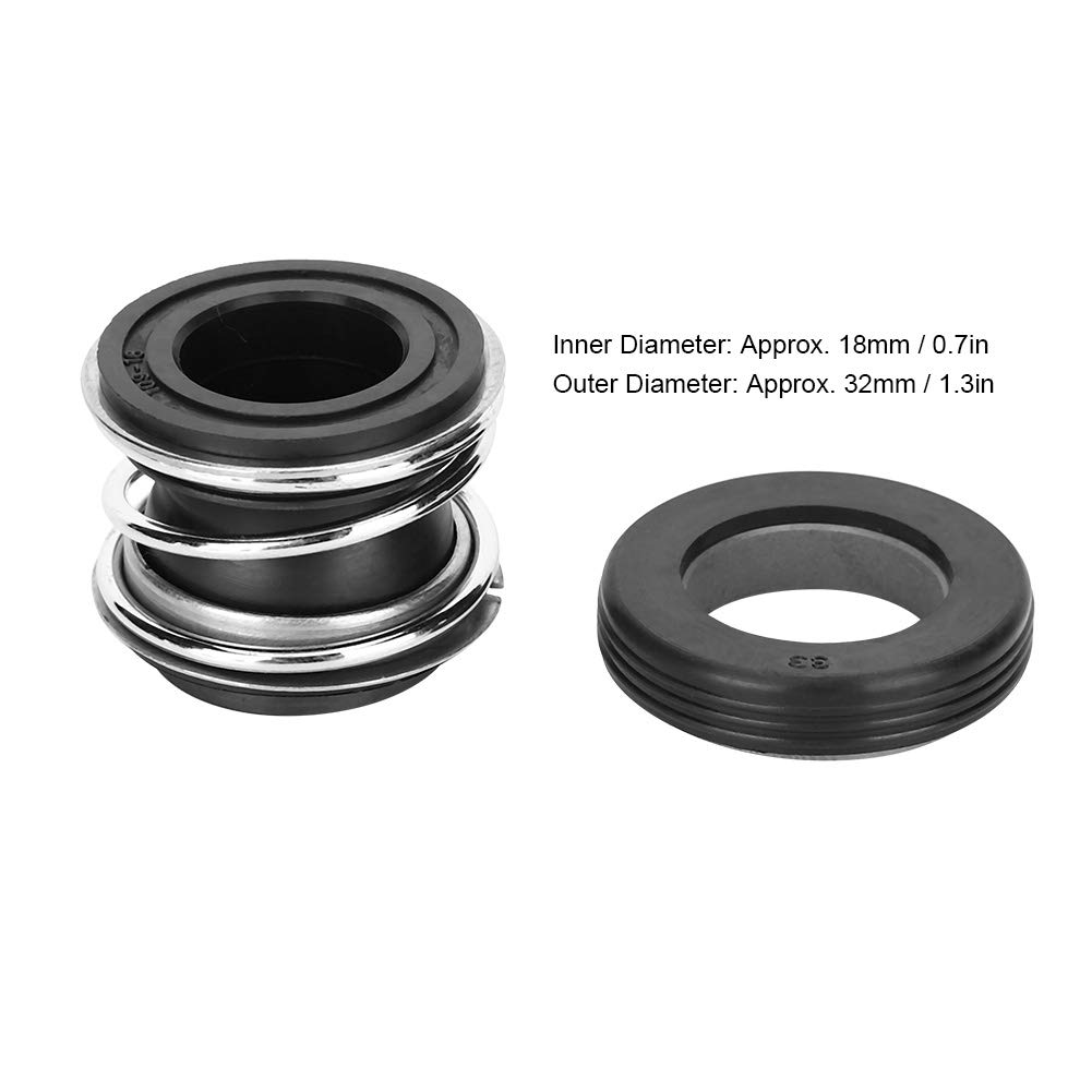 Mechanical Seal, 109-18 Universal Water Pump Mechanical Spring Seals Replacement, for ISG ISW Pipeline Centrifugal Pump, 32mm OD 18mm ID, 1 MPa
