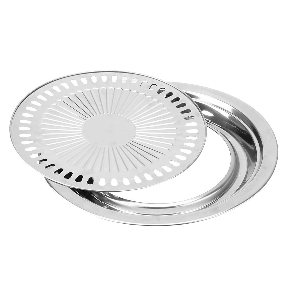 BBQ Grill Barbecue Tools Stainless Steel Household Non-Stick Gas Stove Plate Electric Stove Baking Tray Smokeless Barbecue Grill Pan