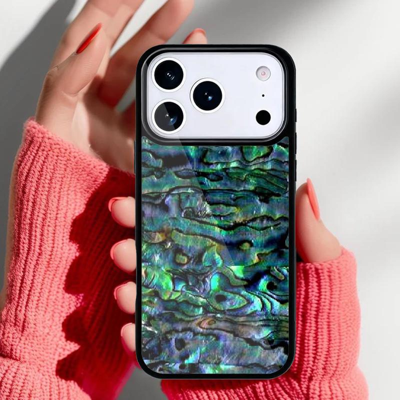 Abalone Shell pattern Phone Case for iPhone 17 16 15 14 13 Pro Max Back Cover for 12 11 Pro Coque