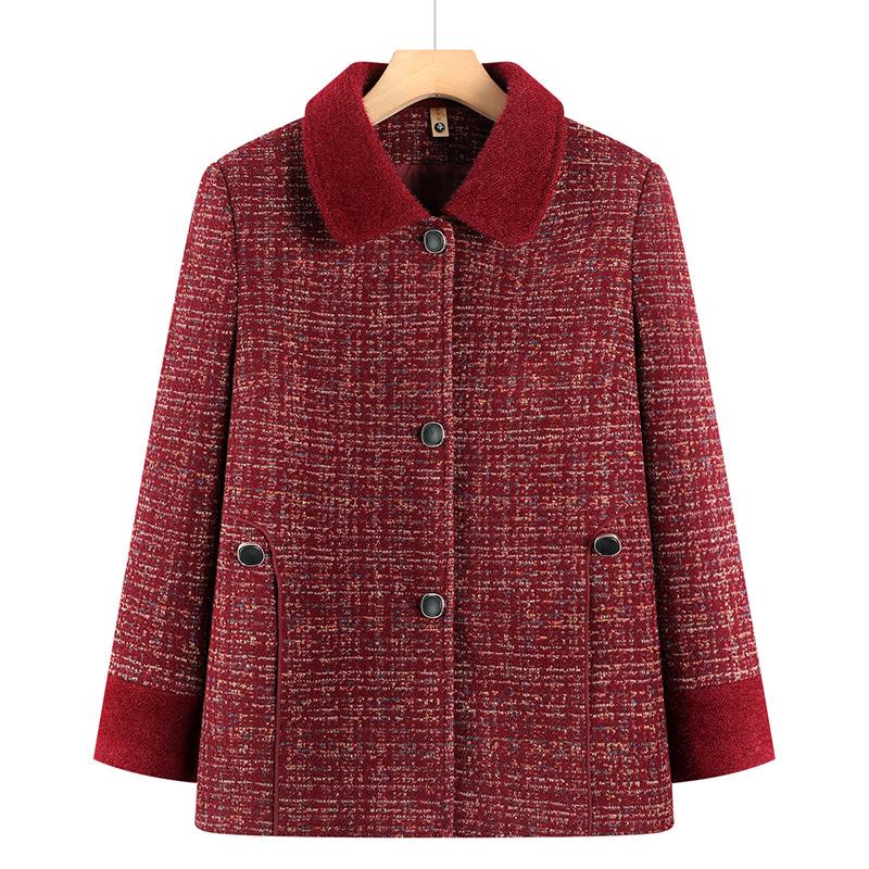 

Spring and Autumn Stylish Lapel Tops for Middle-Aged and Elderly Women 5XL (up to 160 jin)