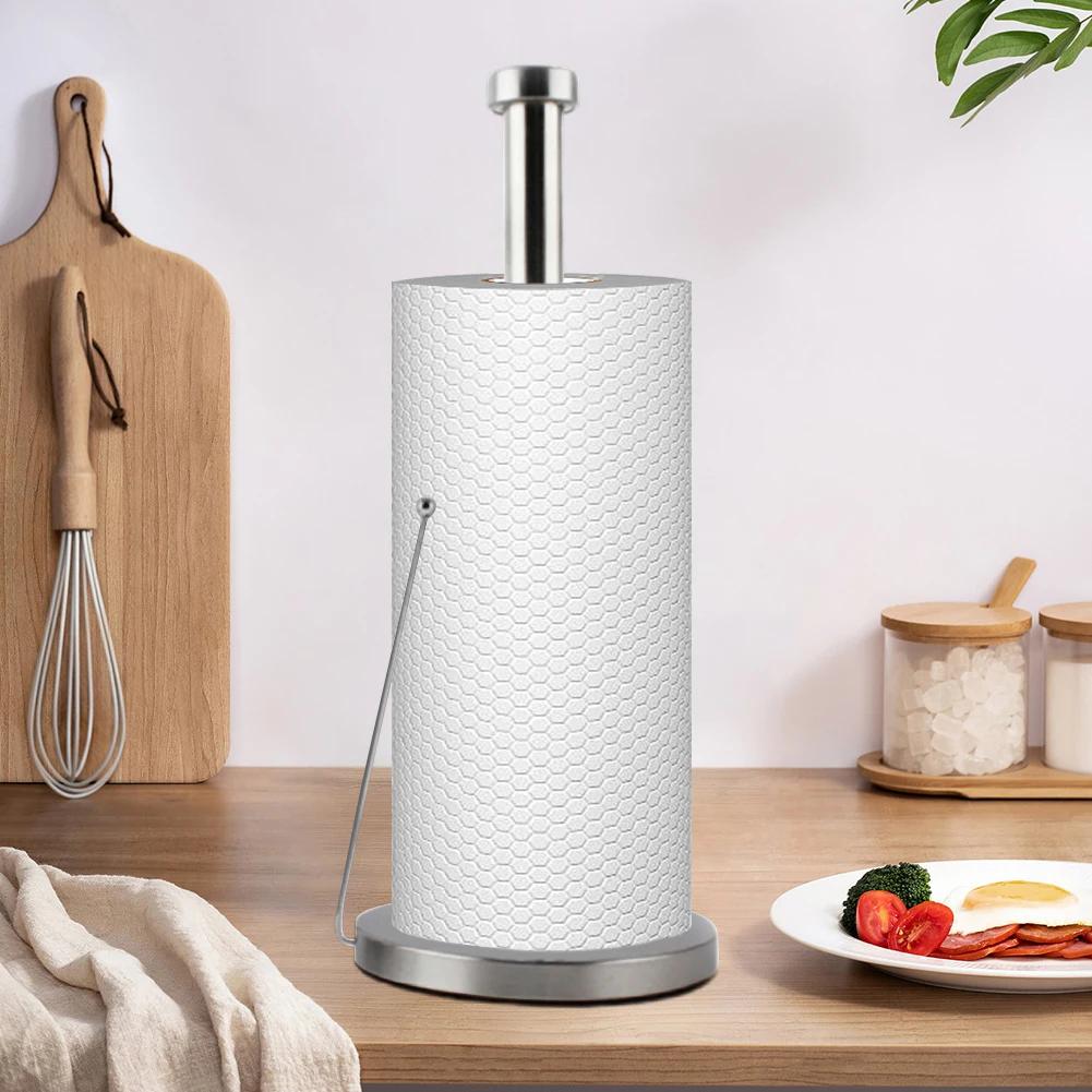 Standing Toilet Paper Holder with Round Base Roll Paper Towel Rack Toilet Paper Dispenser for Kitchen Storage Organisation
