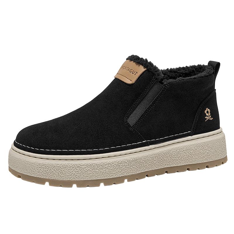 MONTAGUT Men s Winter Fleece-Lined Martin Boots 41