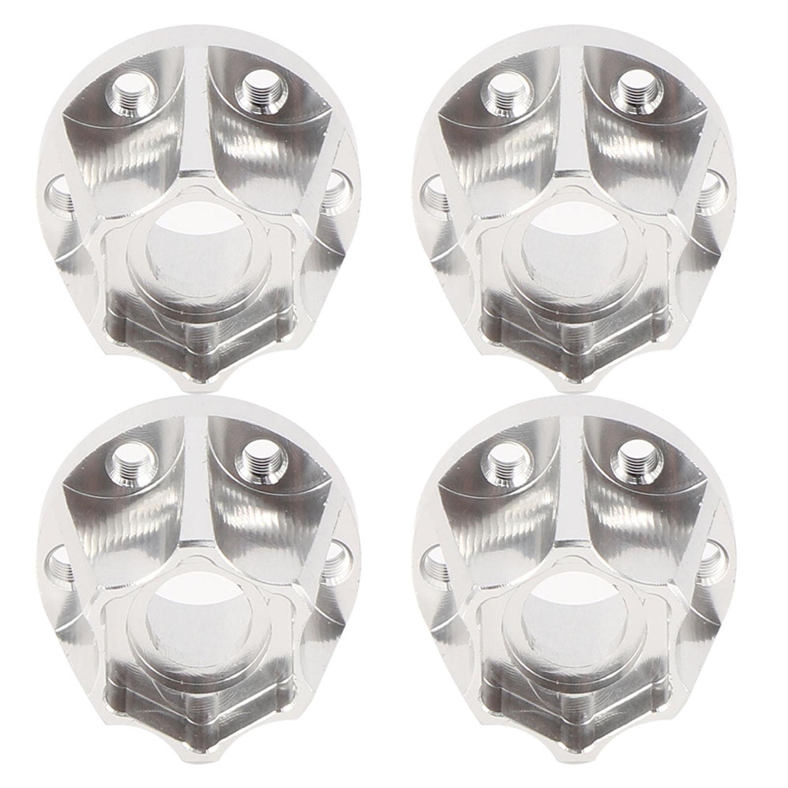 

4pcs 1.9inch Aluminum Alloy Silver Wheel Hex Hub Fit for SCX10 1 10 RC Car Model20mm