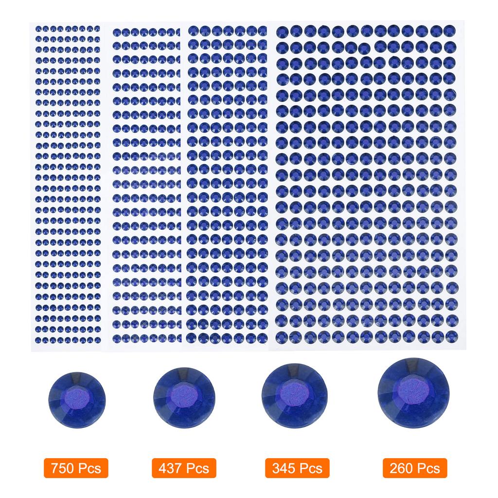 1792/3584Pcs 4/8Sheets Colorful Rhinestone Stickers 3/4/5/6 Mm Self Adhesive Rhinestones Gems Stickers for DIY Decoration Crafts