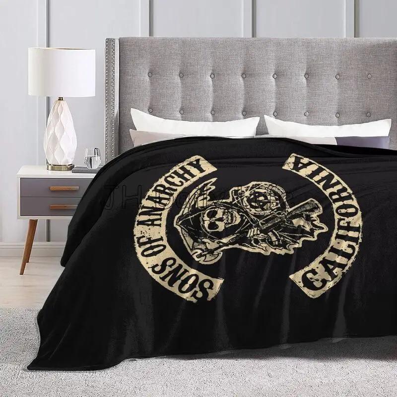 Sons of Horror Drama Anarchy Flannel Fleece Throw Blanket for Sofa Bed Couch Soft Air Conditioner Blanket All Season 80x60 Inch