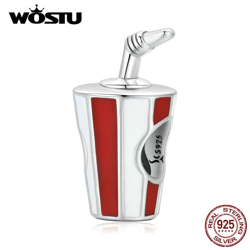 

WOSTU стерлингового серебра 925 пробы вкусный игристый напиток кулон подходит оригинальный браслет ожерелье DIY ювелирные изделия 925 silver