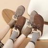Winter Shoes Women Round Toe Flats Female Footwear Loafers Fur Casual Sneaker Autumn Lace Up Dress Moccasin Suede Cotton Shoes