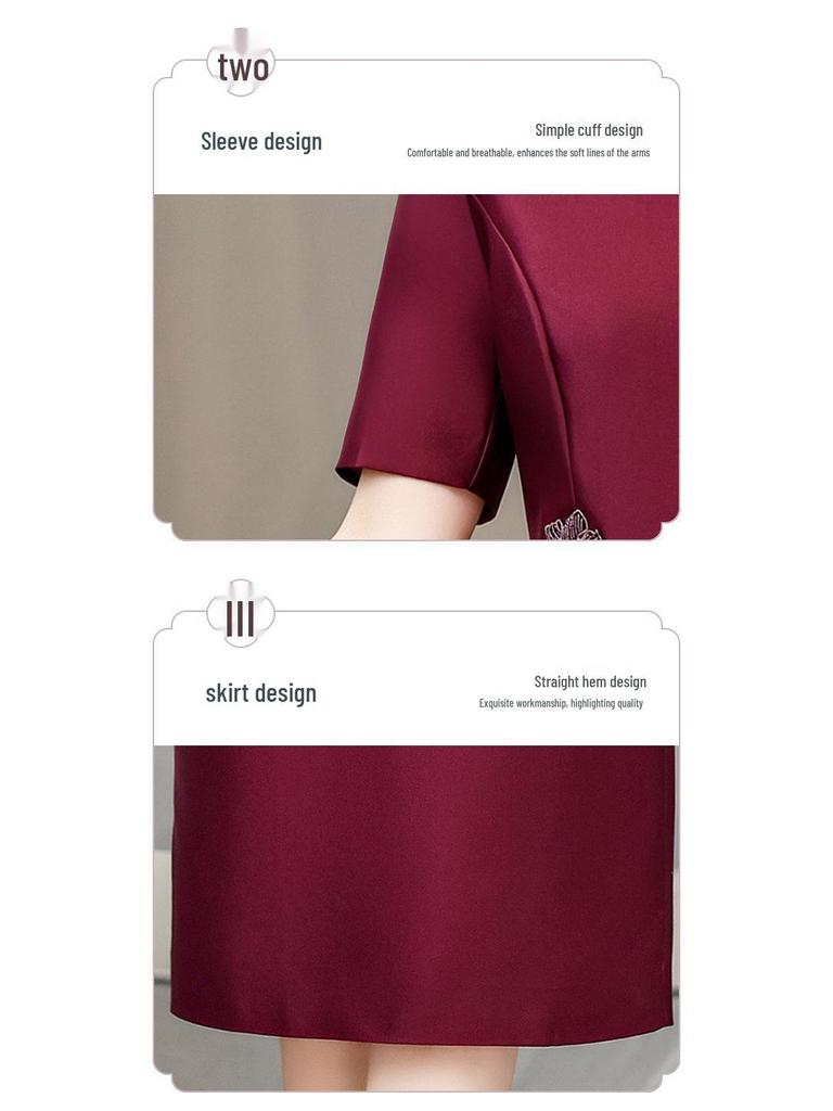 Elegantes rotes Abendkleid - 2024 Sommer Stilvolles Schwiegermutter Hochzeitsbankett Outfit