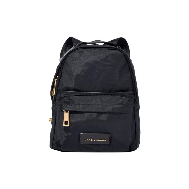 Marc Jacobs Designer Brand Logo Large Capacity Commuter Nylon Backpack Unisex Backpack Black M0013945-001 Basic Set (Bag)