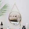 Wrought Iron Nordic Decorative Mirror Round/Hexagonal/Rectangle Wall Hanging Mirror  Bathroom
