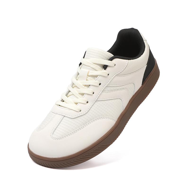 Retro Lace-up Breathable Casual Sports Men's and Women's Moral Training Shoes Round Head Splicing Mesh Forrest Gump Shoes