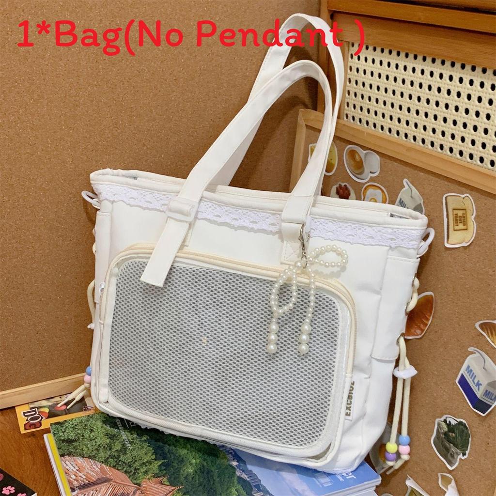 Sweet Transparent Tote Bag With Polyester Material For Daily Use