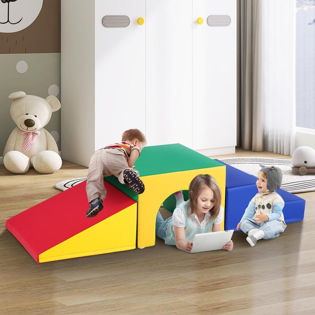 Single Tunnel Climber, Toddler Playset, Foam Climbing Blocks for Toddlers, Kids Tunnel Maze with Stairs and Ramp, Indoor for Toddlers and Preschoolers