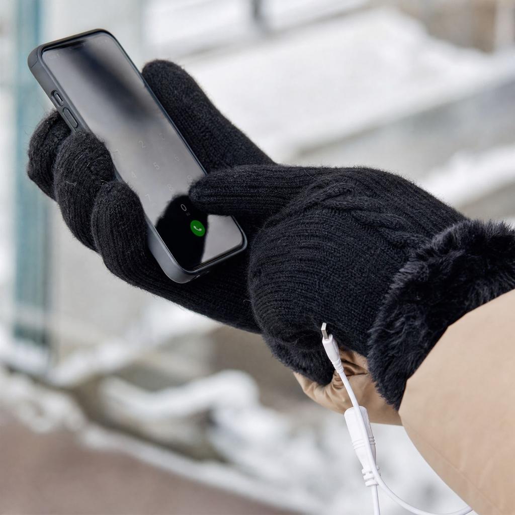 Unisex Heated Gloves, Double-Layer -Lined Mitten for Cycling and Winter Warmth, Constant Temperature