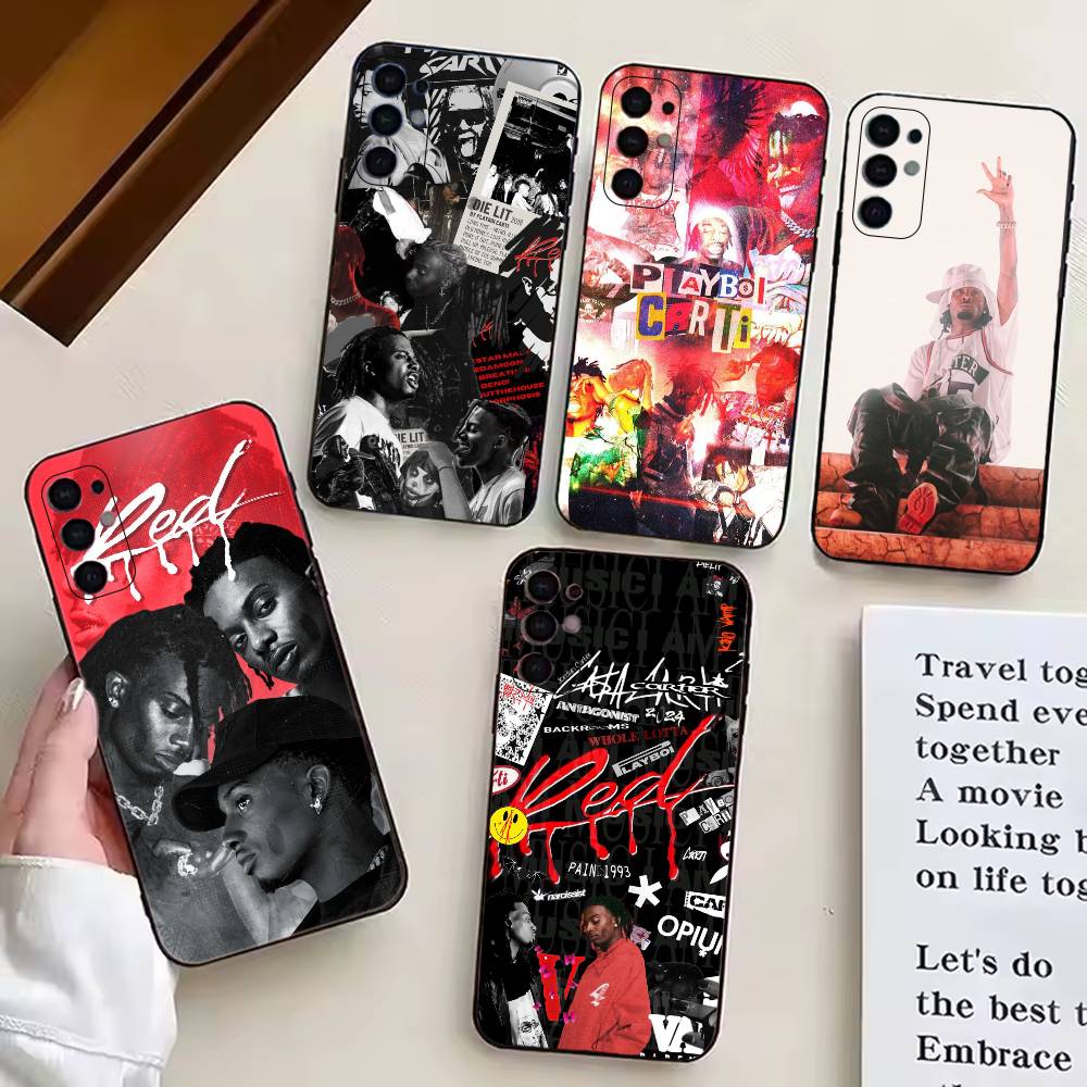 Rapper P-Playboi Carti Phone Case For Samsung S25,S24,S21,S22,S23,S30,Ultra,S20,Plus,Fe,Lite,Note,10,Black Cover
