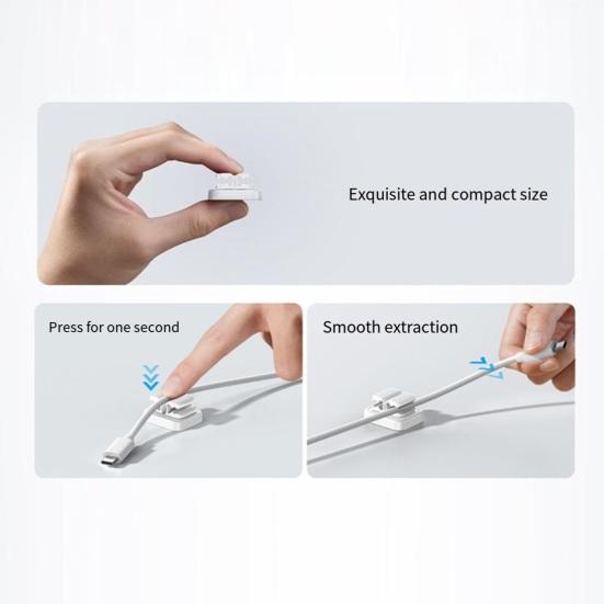 3 Pcs 3-in-1 Cord Organizer Spring Clip Holder Small Desk Cable Organizer Clips Adhesive