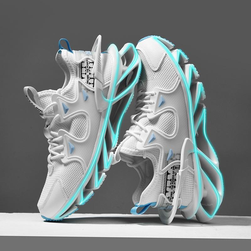 Blade shoes men's large size fly-woven mesh breathable running sneakers gradual change color men's shoes