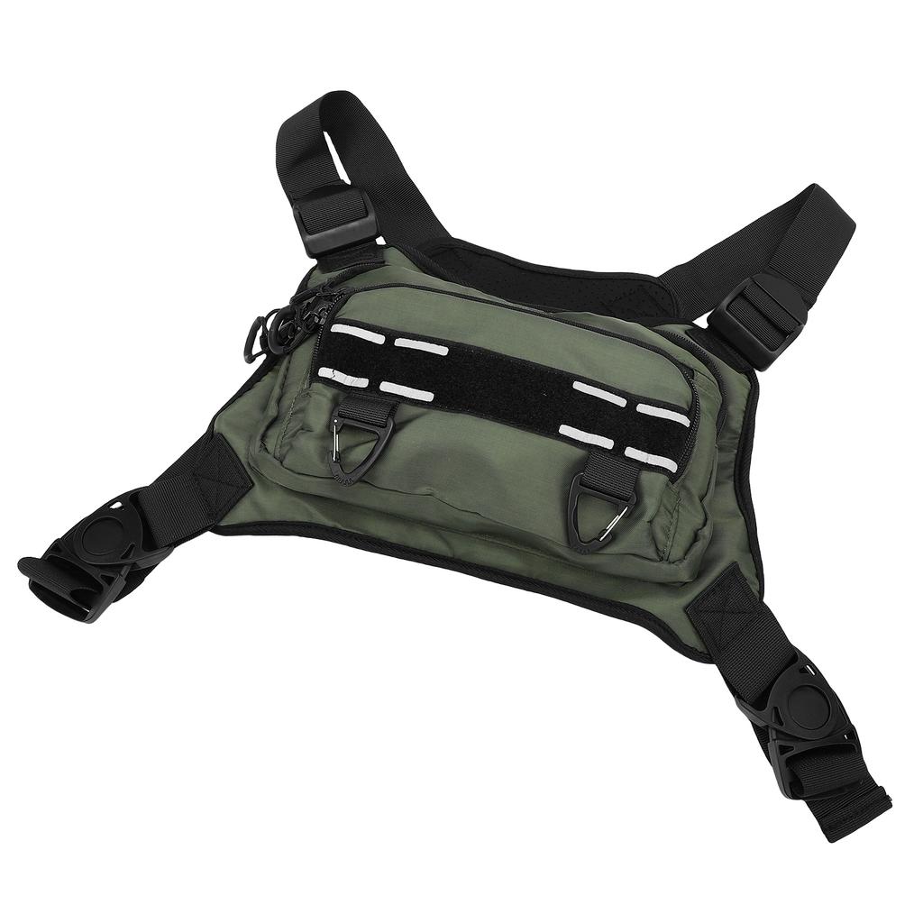 Men s Sports Chest Bag Running Mountaineering Portable Adjustable Large Capacity Breathable Quick dry Fabric Green One
