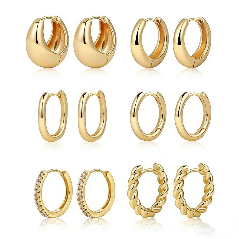 New Style Thick-opening C-shaped Gold-plated Copper Cartilage Earrings - Elegant and Exclusive Small-scale High-end Ear Accessories for Women