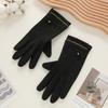 Warm gloves Three-line rabbit velvet men's and women's fashion cold-proof velvet outdoor cycling autumn and winter gloves