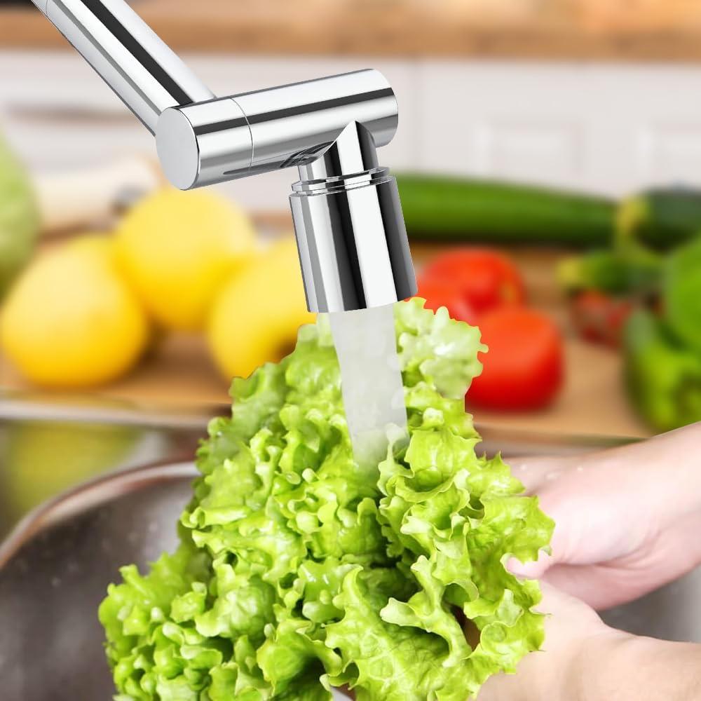 Metal Copper 1440° Rotation Faucet Aerator Extender Retractable Swivel Robotic Arm Faucets Extension Nozzle Kitchen Sprayer