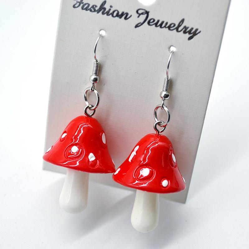 Cute Simple Funny Small Drop Earrings For Women Girls Children Animal Duck Frog Mushroom Cloud Shape Resin Dangle Zircon Gift