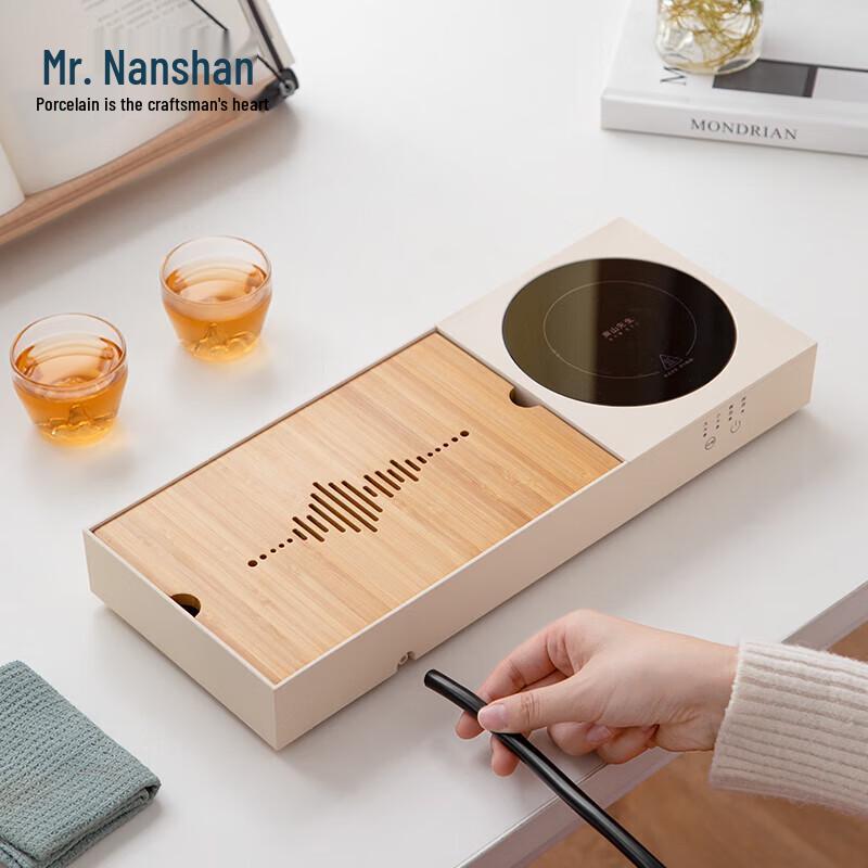 Melamine Drainage Tea Tray Set with Transparent Pot