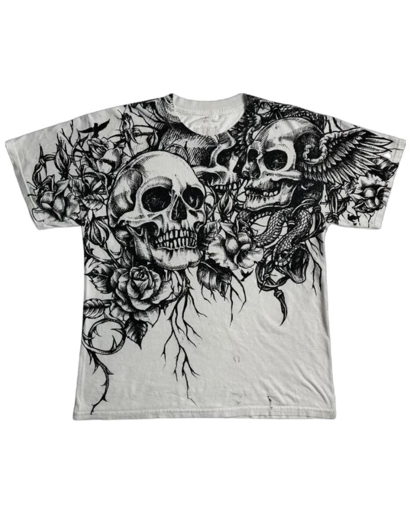 Unisex Gothic Y2K Skull Print Retro Pullover