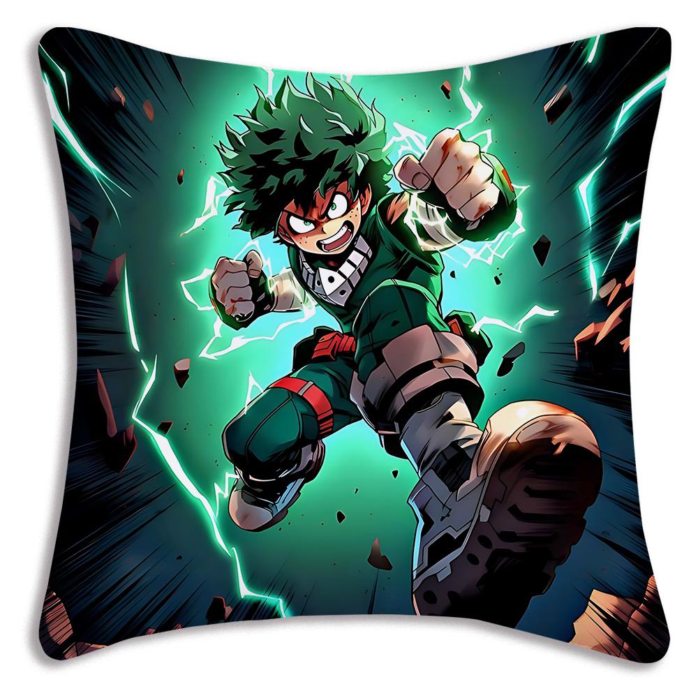 Anime My h-Hero Academias Pillow Covers Cartoon Sofa Decorative Home Double-sided Printing Short Plush Cute Cushion Cover