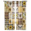 Sunflower Retro Rustic Sheer Curtain for Living Room Hall Wall Dress Up Home Window Supplies Pop Print Tulle Curtains