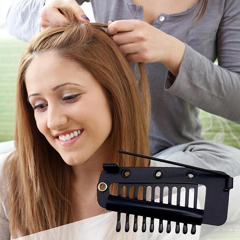 10Pcs Strong Chunni Clips with Safety Pin Wig Hair Extension Hair Clip