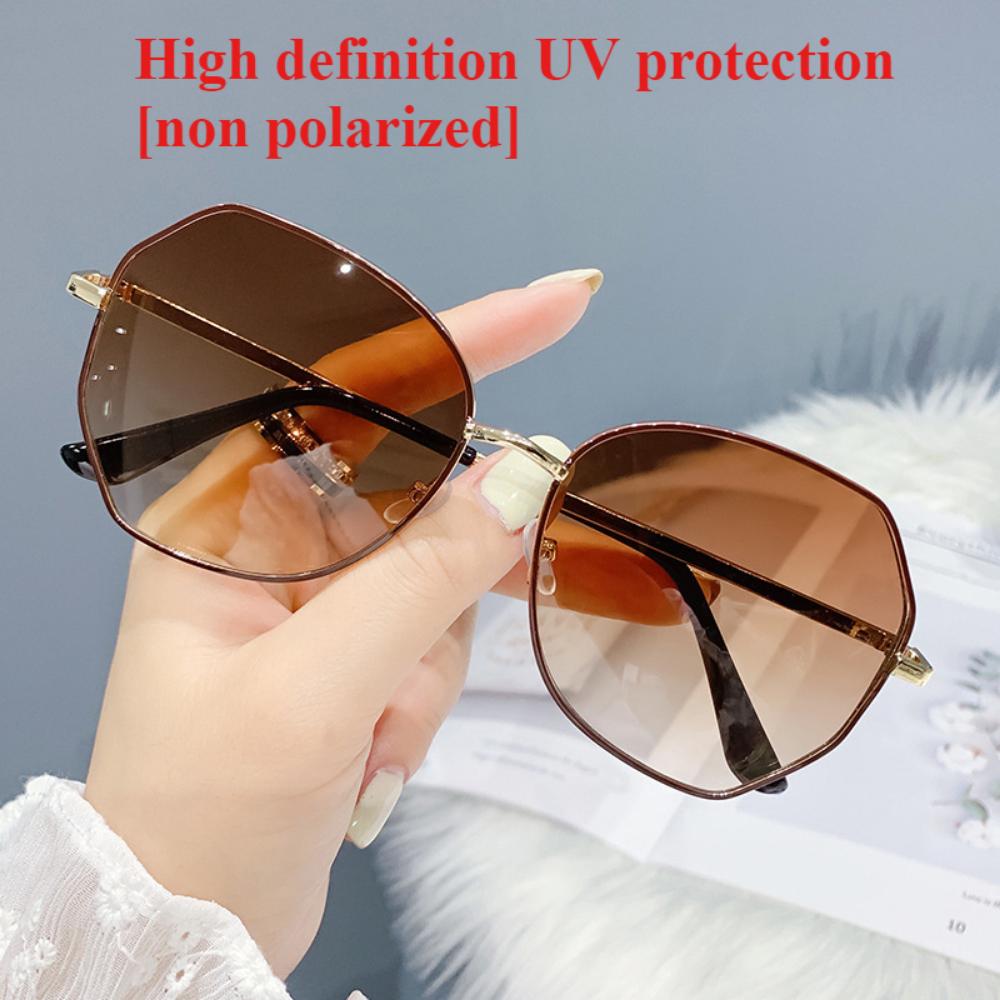 Sunglasses Female Korean Version Tide Shading Polarized Ins Sunglasses Fashion Polygonal Large Frame High Definition UV Protection Glasses