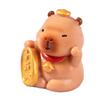 Miniature Capybara Figurines Set of 7 Tiny Resins Animals Statues for New Year or Birthday Decoration Attracting Wealth