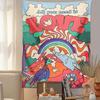 Retro Psychedelic Style LOVE Tapestry Hippie All You Need Is Love Printed Hanging Cloth Room Decoration