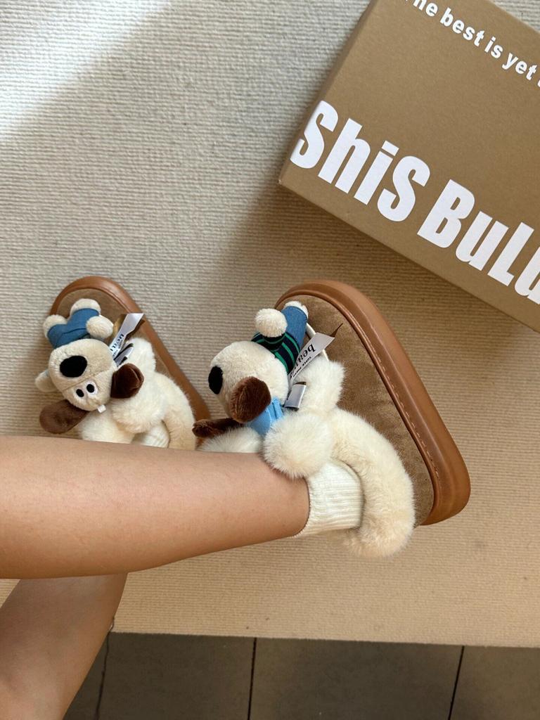 Platform cotton shoes women's winter cute short boots Maillard cotton boots piled thickened warm non-slip snow boots, romantic