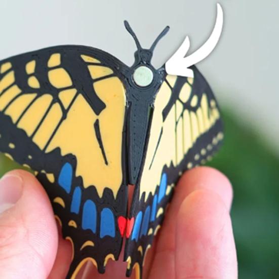 1 Set Climbing Ivy Refrigerator Magnet with Articulating Stems 3D Butterfly Simulated Vine Leaf Plants Fridge Magnet Kitchen Locker Decoration