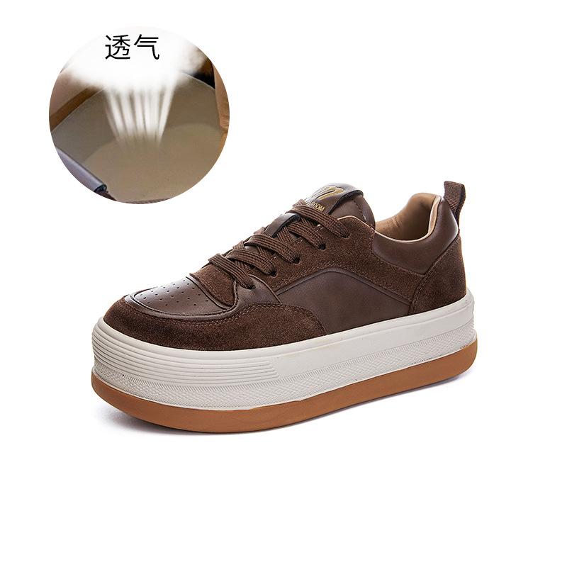 Spring retro board shoes 2025 new platform heightening shoes sports fashion white shoes casual versatile women's shoes