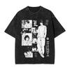 L Lawliet Graphic Print T-Shirts Manga DEATH NOTE T Shirts Washed Oversize Tshirt Short Sleeve Cotton Tee Casual Loose Clothes