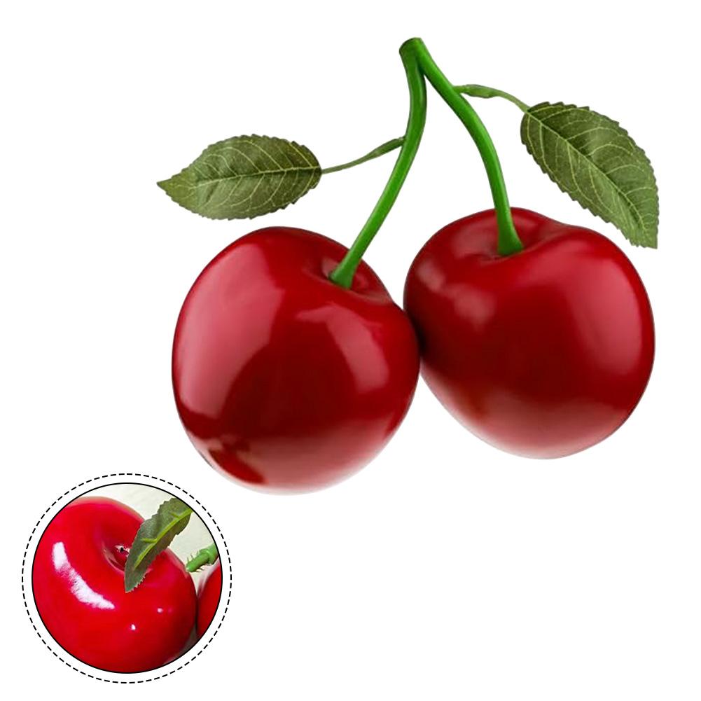 Double Head Design Fake Fruit Ornament Fresh Look Maintenance