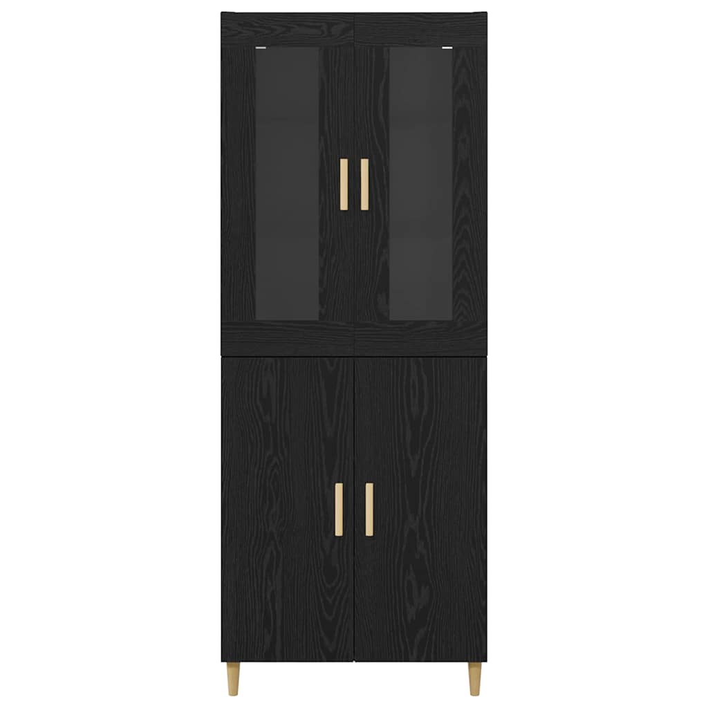 Highboard Black Oak Effect 69.5 x 34 x 180 cm
