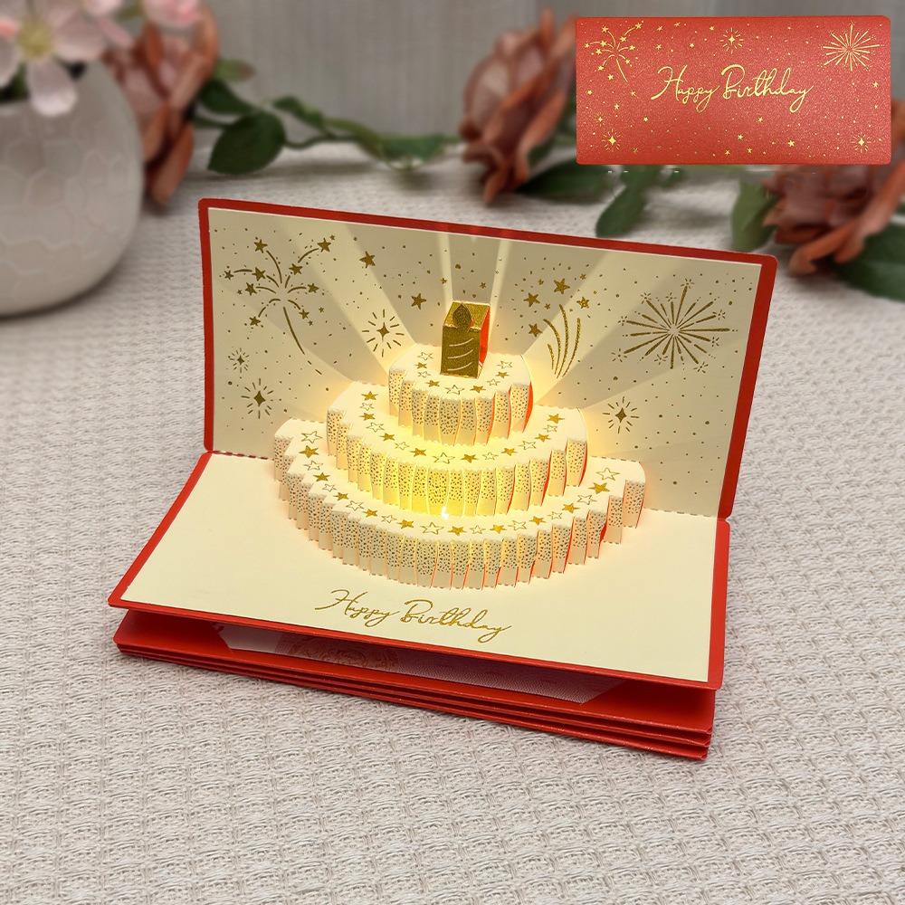 Folding Birthday Red Envelope 6 Card Slots Lucky Money Envelope Gift Giving
