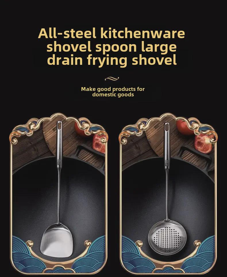 Guofeng 304 Stal Nierdzewna Długi Uchwyt Szpatułka do Gotowania