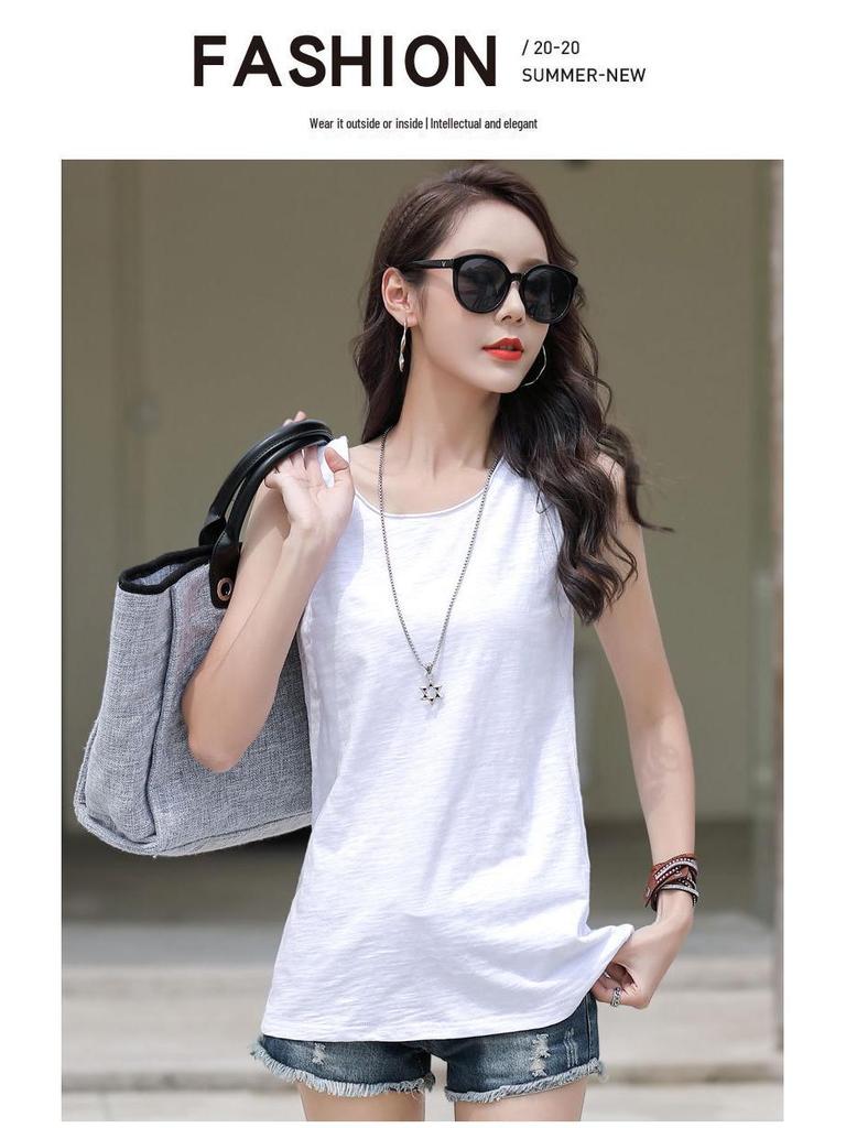 Women's Bamboo Cotton Sleeveless Vest - 2025 Summer Collection - Versatile, Loose Fit Top