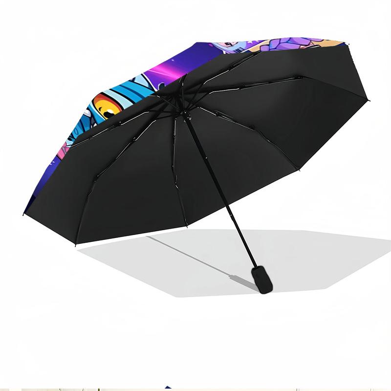 Parapluie Automatique Ouverture Fermeture Impression Chasseurs de Démons KPop, Parapluie Pliable Portable, pour l'Extérieur, les Trajets, le Camping, Cadeau d'Anniversaire Idéal