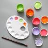 Tavolozza in Plastica Bianca a 10 Scomparti a Forma di Pesce Forniture per Pittura Acrilica ad Acquerello Gouache per Artista Cancelleria Scolastica