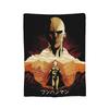 Anime One Punch Man Fleece Throw Blanket Saitama Cartoon Blankets for Home Office Lightweight Bedding Throws,